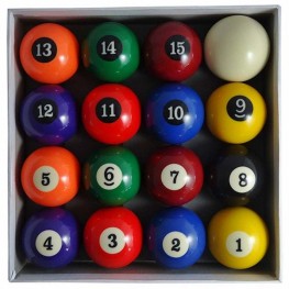 Jogo Bilhar 54 Mm Com 15 Bolas Numeradas + 1 Branca 58 Mm