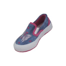 Tenis Via Vip Iate Infantil Jeans/pink