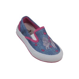 Tenis Via Vip Iate Infantil Jeans/pink