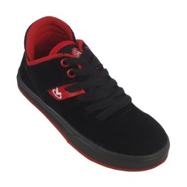 Tenis Via Vip Vv3006 Skate Juvenil Preto/vermelho