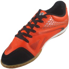 Tenis Mathaus Indoor Unika Couro Laranja/preto/branco