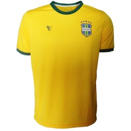 Camisa Brasil Super Bola Torcedor Adulto Amarelo Com Nº