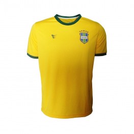 Camisa Brasil Super Bola Torcedor Infantil Amarelo Com Nº