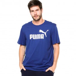 Camisa Puma Ess Logo Tee Azul/branco
