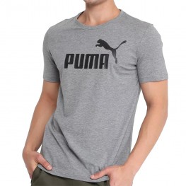 Camisa Puma Ess Logo Tee Cinza/chumbo