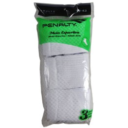 Meia Penalty Kit C/3 Cano Médio 33/38 Juvenil Branco