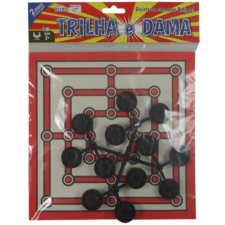 Jogo Xadrez Dama Trilha Dutati Tabuleiro Peças Plásticas - 30cm