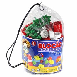 Jogo Bloco Mini Toys Blocão Com 130 Peças