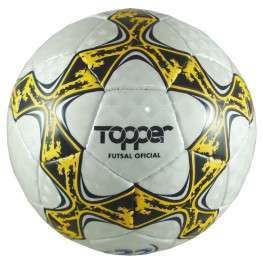 Bola Topper Futsal Of. Costurada Mão Pvc 32 Gm. Slick 22 Bco