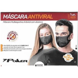 Máscara Poker Multiesportiva Antiviral Com Elastano Adulto