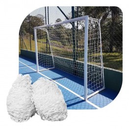 Rede Futsal Standart Nylon Pe Fio 2 Branco 3,0x2,1x1,2x0,5 M