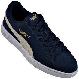 Tenis Puma Smash V2 Bdp Marinho/dourado/branco