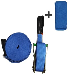 Slackline Cinta 15m X 5cm + Protetor árvore + Catraca 2m