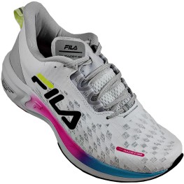 Tenis Fila Racer Grid Feminino Branco/rosa Fluor/limão