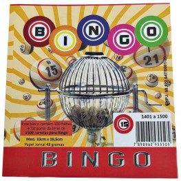 Cartela Bingo Coleção Com 15 Blocos De 100 Cartelas Cada