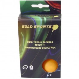 Bola Tenis De Mesa Gold Sports 2 Estrelas Com 6 Unidades