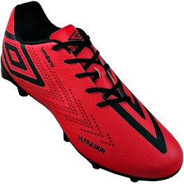 Chuteira Umbro Ultraskin Coral/preto/vermelho