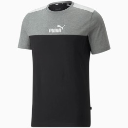 Camisa Puma Ess Block Tee Preto/cinza/branco