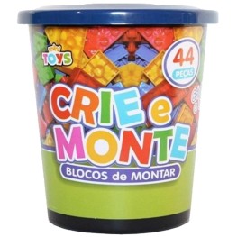 Jogo Bloco Mini Toys Crie E Monte Pote Com 44 Peças