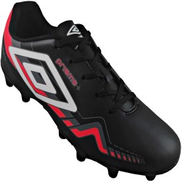 Chuteira Umbro Prisma+ Preto/branco/coral