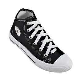 Tenis Blitzz Infantil Lona Cano Alto Preto/branco