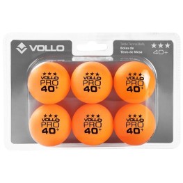 Bola Tenis De Mesa Vollo 40+ 3 Estrelas Kit Com 6 Unidades