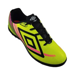 Tenis Umbro Society Aero Jr. Limão/preto/rosa Fluor